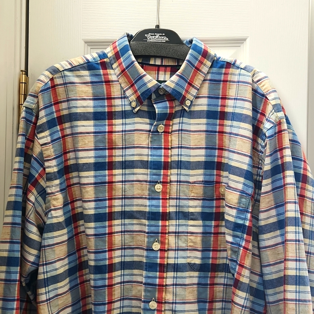 Orvis Men's L soft cotton button down shirt